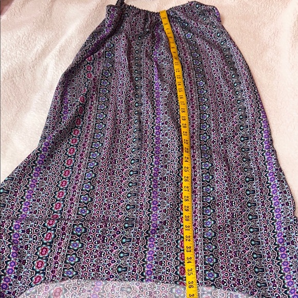 Sanctuary Blue Red A-Line Midi Skirt High-Low Casual - Picture 4 of 8